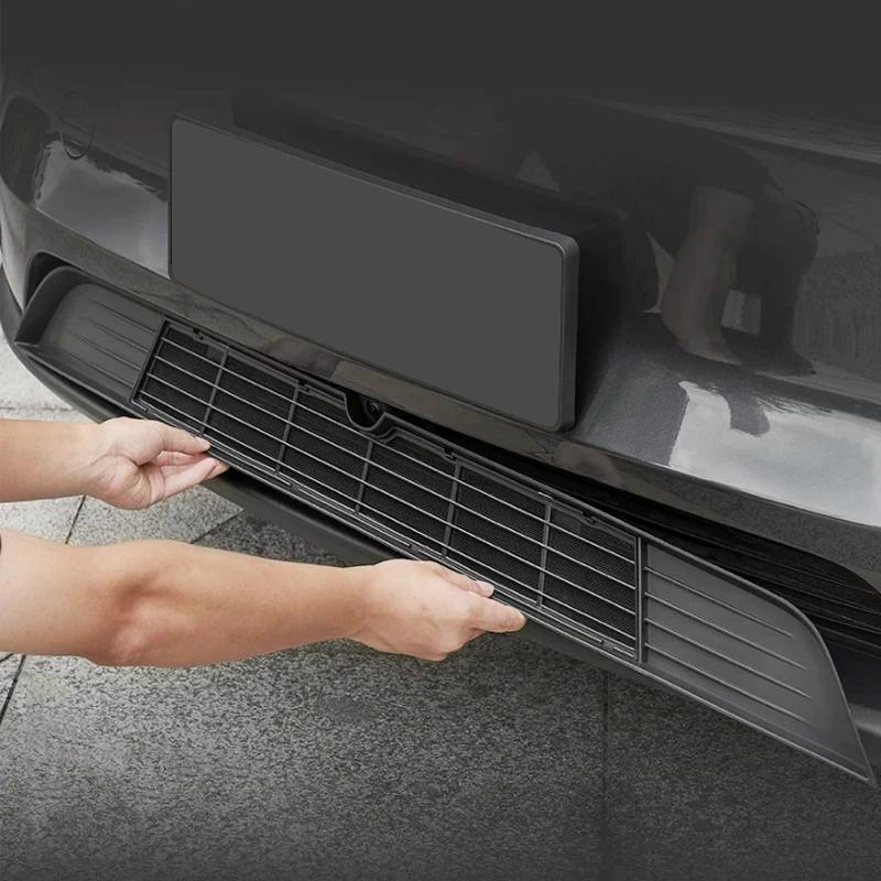 Car Modify Front Buckle Insect Proof Net For TESLA MODEL 3 Y 2025-Present Auto Front Bumper Center Intake Grille Cover Accessory
