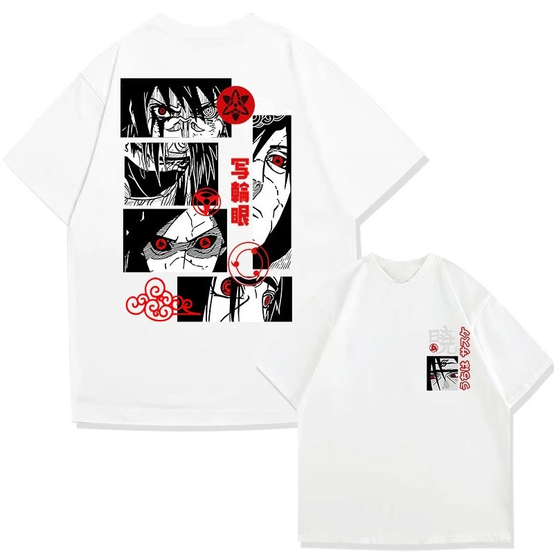 Trendy Brand Hot Selling Children's T-shirt Japanese Anime Naruto Pure Cotton Double-sided Printed Parent-child T-shirt
