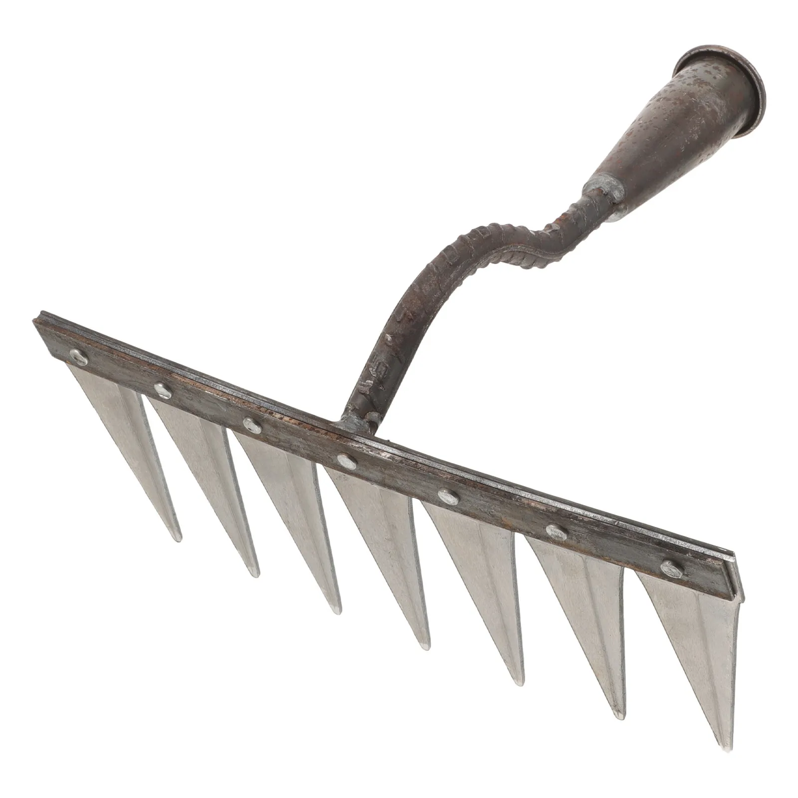 Steel Garden Rake with Anti-Slip Handle – Multipurpose Hand Rake for Weeding, Digging, Soil Loosening & Transplanting