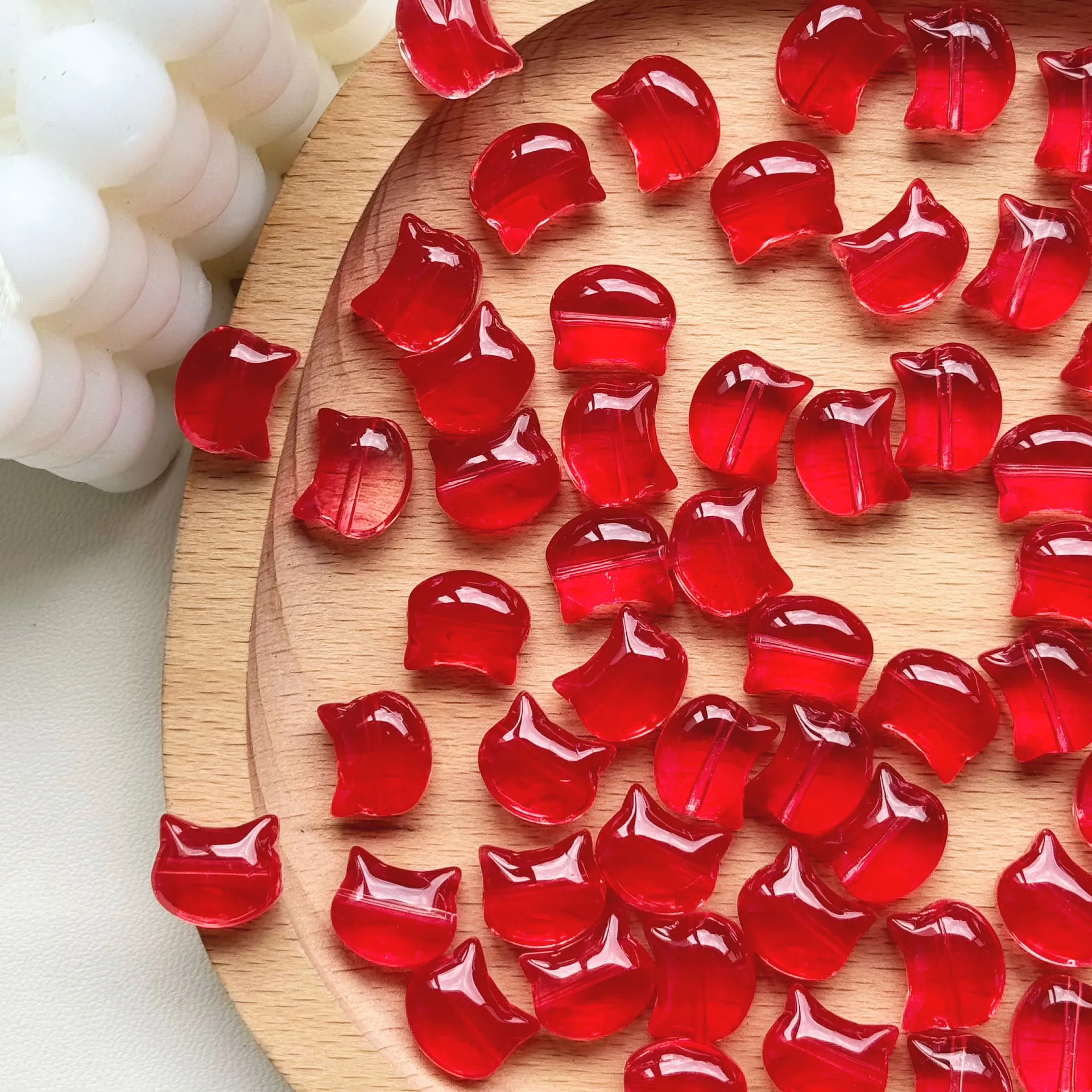 20Pcs 10x12MM Cute Cat Head Pendants Crystal Glass Loose Beads For DIY Jewelry Making Earings Necklace Supplier Bracelets Crafts