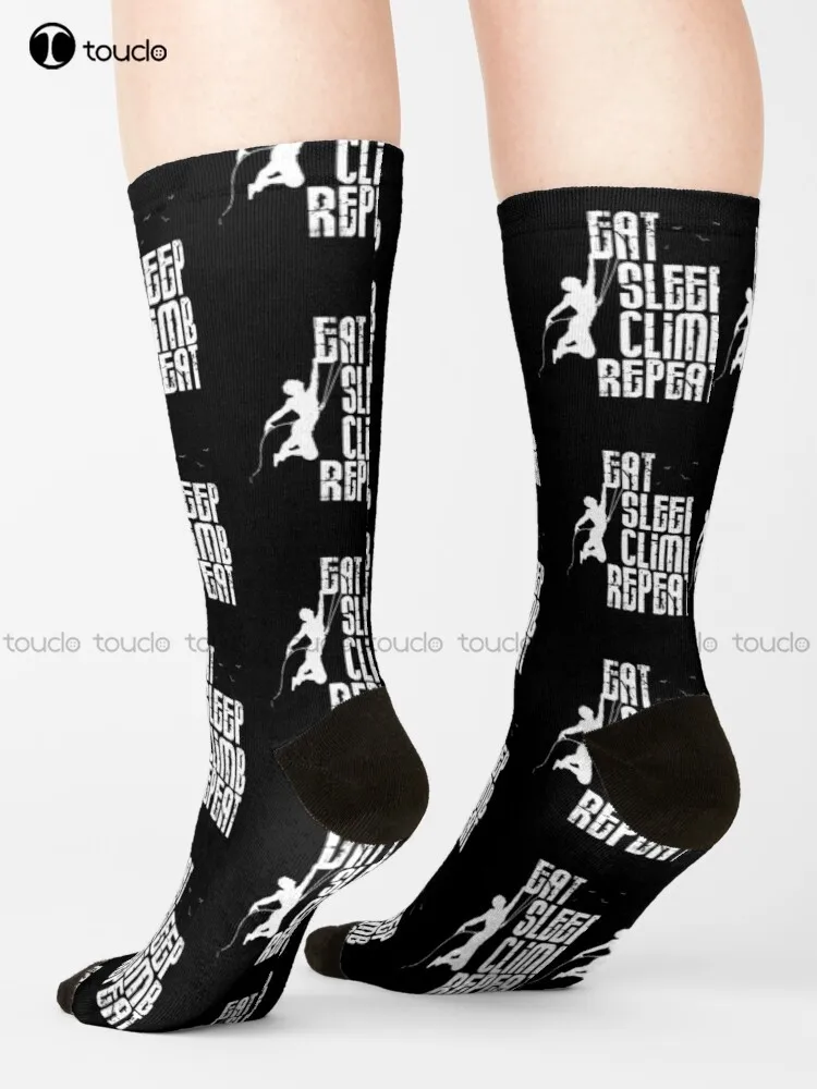 Eat Sleep Climb Repeat Funny Gift For Climbers Socks Yellow Socks Unisex Adult Teen Youth Socks Christmas Gift Custom Sock