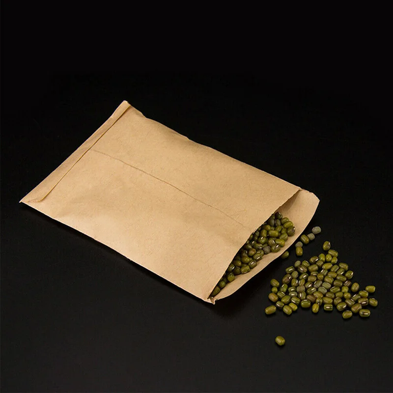 100pcs/lot 6x10cm Kraft Paper Bag Mini Envelope Gift Candy Bags Snack Baking Seed Package Supplies Gift Wrap Glue Box Wholesale