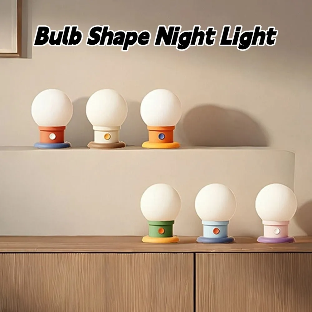 Modern Dimmable Bulb Shape Night Light Timed Portable LED Atmosphere Lamp Energy Saving Romantic Bedside Lamp Interior Lighting
