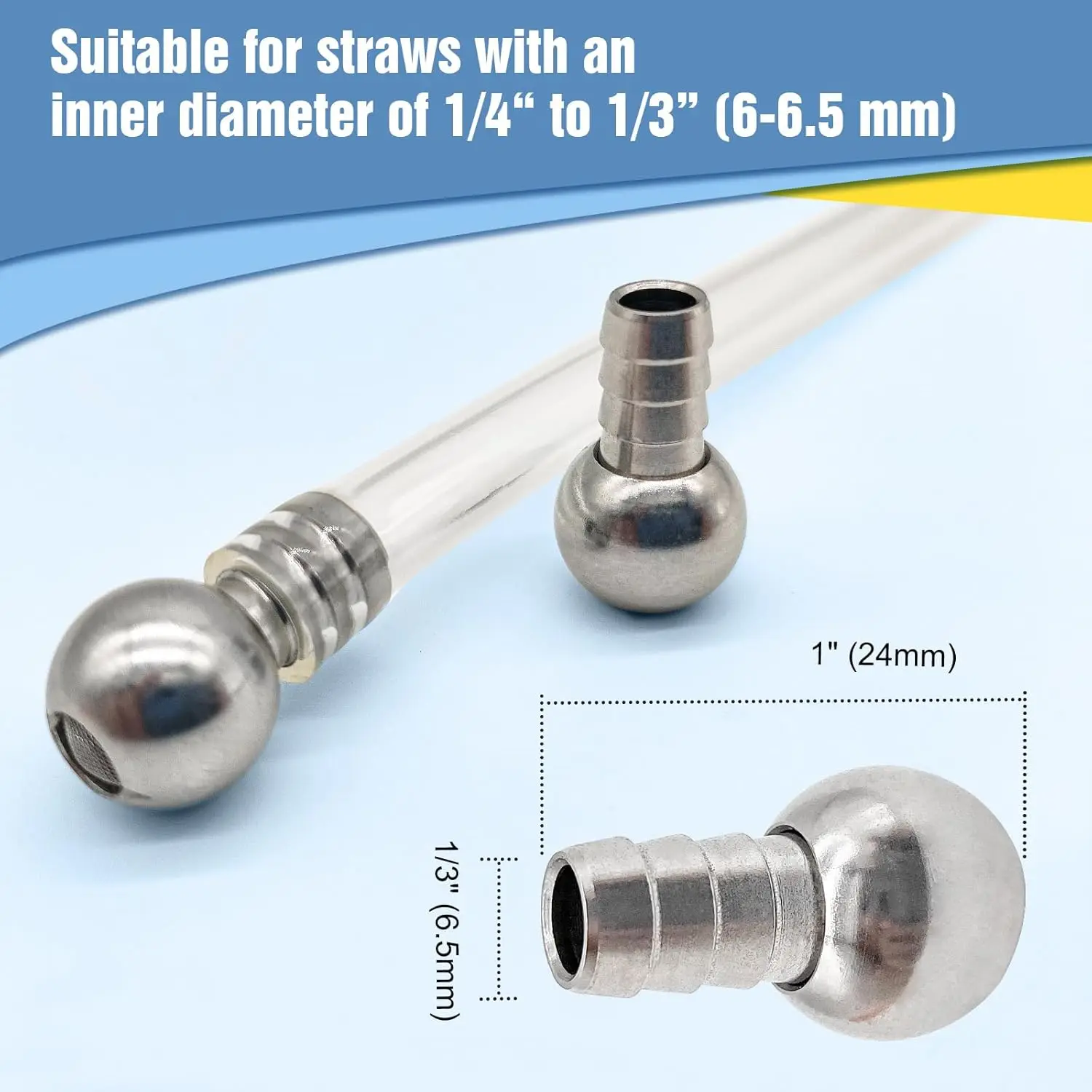 24CM Foam Cannon Soft Straw Pipette Colorful Silicone Rubber With Stainless Steel Gravity Ball Filter