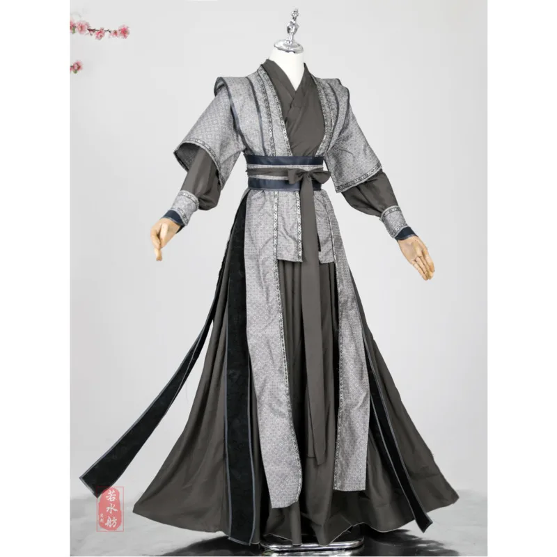 

Cosplay Costume Gray Black Set Hanfu Outfit