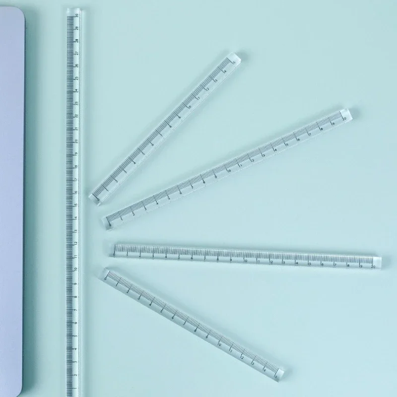 Transparent and Simple Acrylic Ruler Cubic Acrylic Straight Ruler Student Drawing and Measuring Ruler
