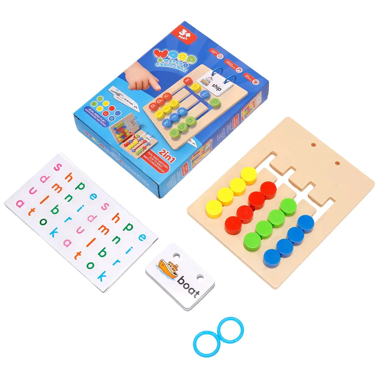 Alphabet Matching Game Interactive 2-in-1 Educational Wooden Matching Toys Alphabet Games Learning Toys For Kids Aged 4-8