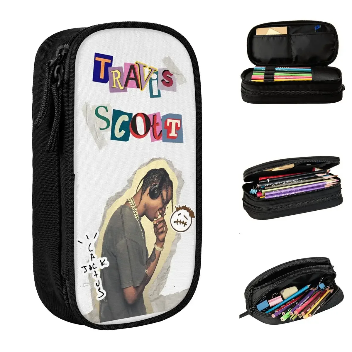 

Creative Cactus Jack Pencil Cases Hip Hop Pencilcases Pen Box for Student Large Storage Bag Students School Cosmetic Stationery