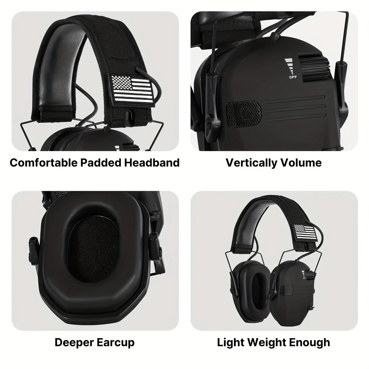 Outdoor Tactical Electronic Shooting Earmuff Anti-noise Headset Impact Sound Amplification Hearing Protector