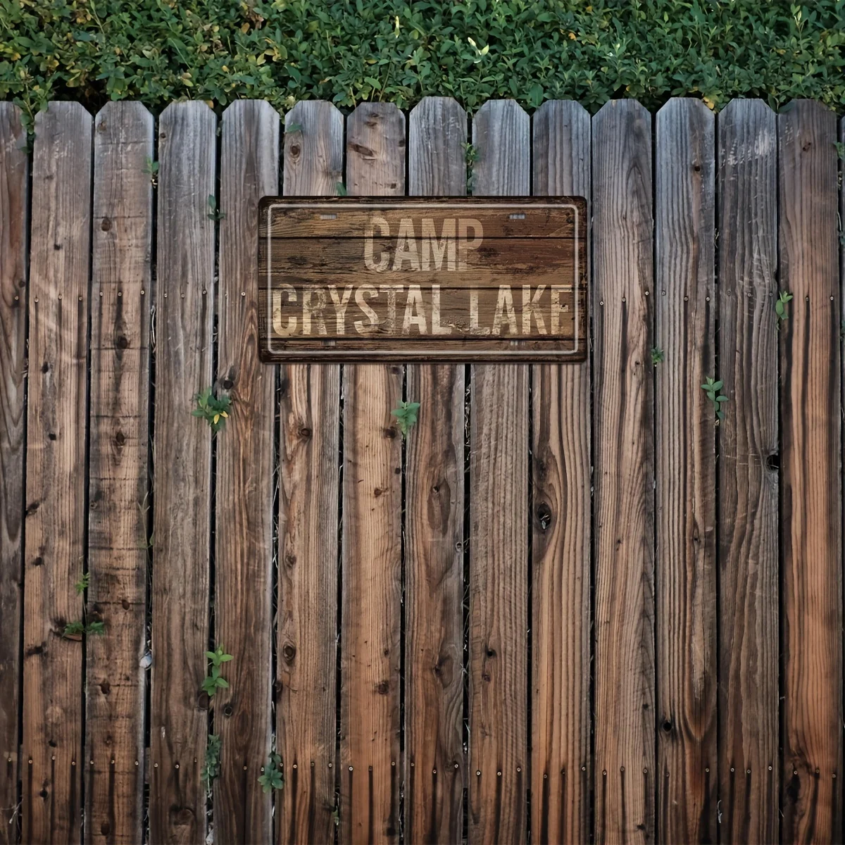 لافتة معدنية على شكل بحيرة كريستال كامب - لوحة معلقة على الحائط ريفي لديكور الشرفة، فن متين مستوحى من الألومنيوم في الهواء الطلق، مقاوم للماء #2