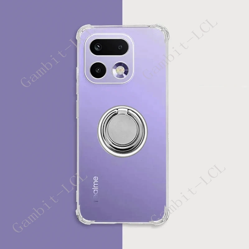 

Чехол для Realme 16 Pro+ Plus RMX5131 16Pro Plus с кольцом-держателем, мягкий силиконовый чехол из ТПУ для 16Pro+