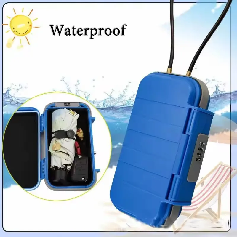 Creative Portable 4-digit Combination Lock Beach Safe Box With Steel Wire Outdoor Camp Sports Cycling Swim Security Storage Box