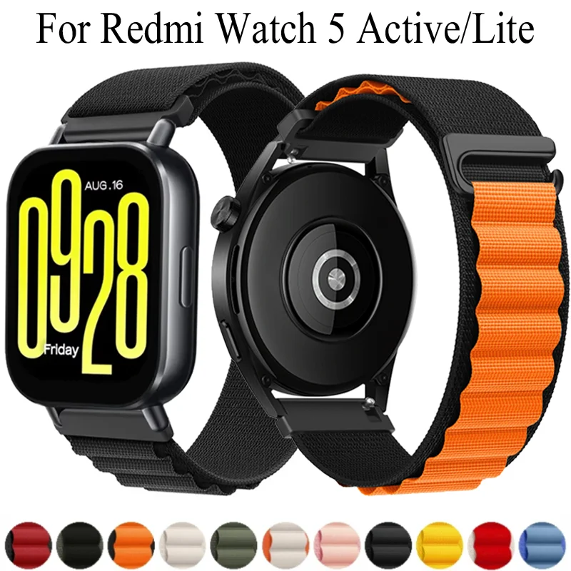 

22mm Alpine Loop Strap for Redmi Watch 5 Lite Nylon Sports Breathable Bracelet Watchbands for Redmi Watch 5 Active Accessories