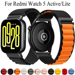 22mm Alpine Loop Strap for Redmi Watch 5 Lite Nylon Sports Breathable Bracelet Watchbands for Redmi Watch 5 Active Accessories
