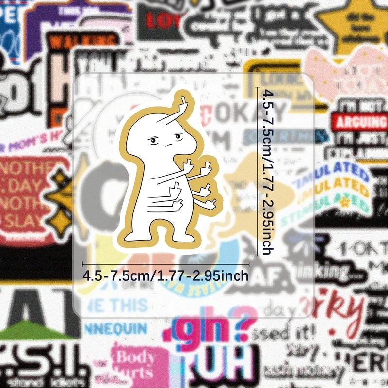 50 lustige Aufkleber, lebendige Aufkleber, geeignet für Wasserflaschen, Laptops, Handyhüllen, Gepäck, Skateboards, Gitarren, Geschenkboxen, Partydekorationen