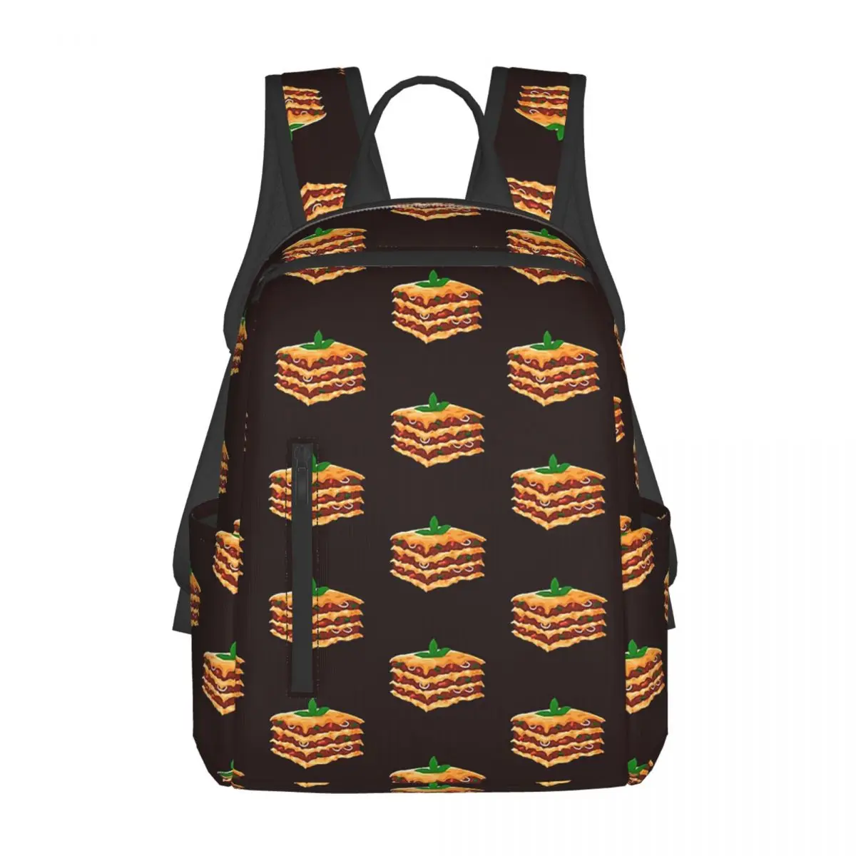 

Italian Lasagna 1 Backpack Large Capacity Children BookBag School Bag Shoulder Bags for Men Women