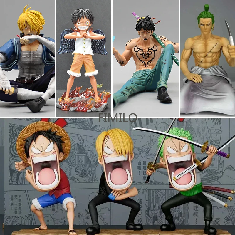 Figuras de Anime Yamato de una pieza, figuras de Sanji luffy hamburguesas GK Roronoa Zoro, juguetes para sentarse en la ley, estatua Bonney, modelo coleccionable