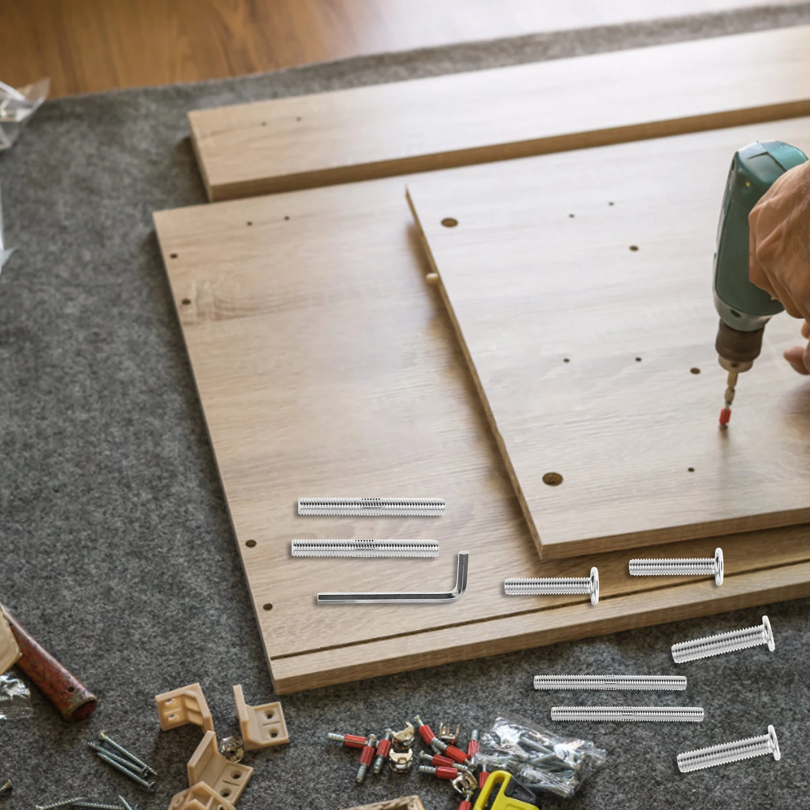 1 Set Threaded Bolt Double End Screw Bolt Wrench Scratching Post Replacement Parts Threaded Stud Fasteners