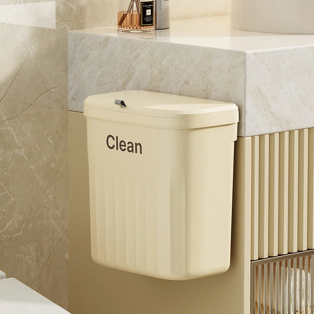 Hanging Trash can Kitchen Hanging with Lid Bathroom Accessories Mounted Recycling Garbage Baskests Wall Mounted Garbage Bins image 2