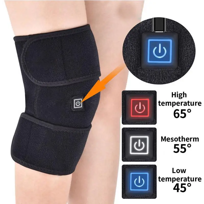 

Knee Heating Pad USB Powered Heated Knee Sleeve 3 Heat Levels Knee Heater Warmers With Mesh 58x18cm Pocket Knee Heating Mat