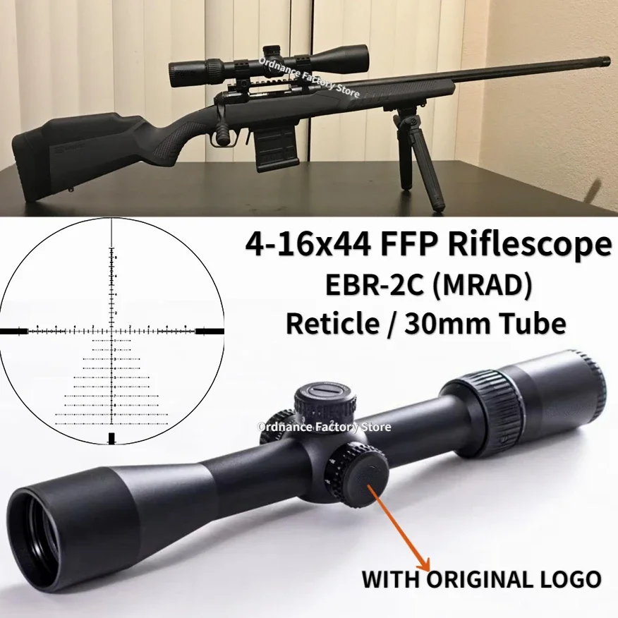 

Original Tactical Optics 4-16x44 First Focal Plane FFP Riflescopes 30mm Tube EBR-2C (MRAD) Reticle Rifle Scope Lunetas