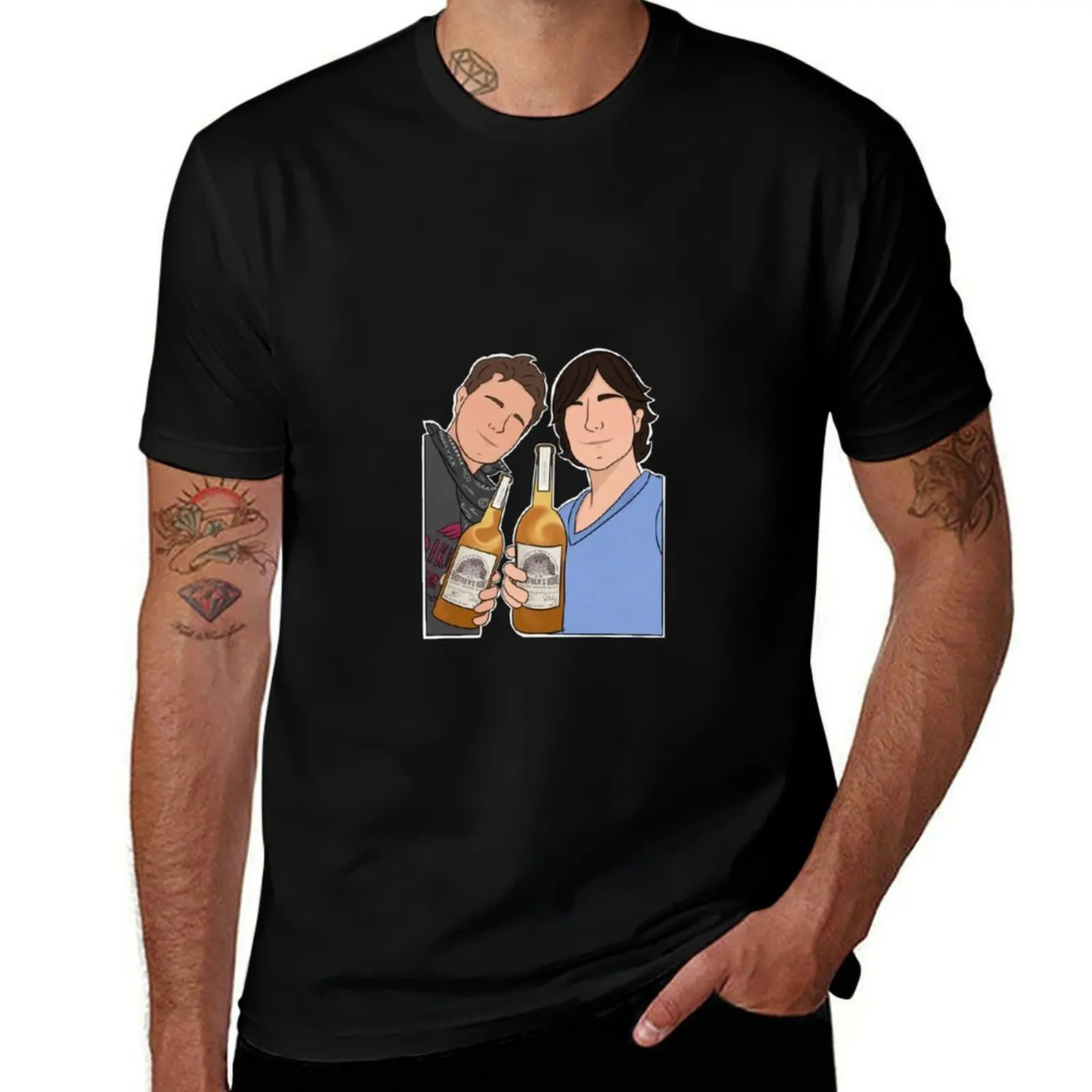

Ian Somerhalder and Paul Wesley T-Shirt Simple Line Art Print Tee