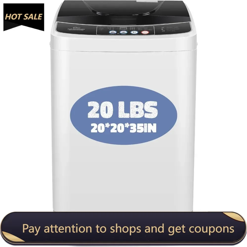 

Portable Washing Machine, 20Lbs Capacity Full-Automatic Portable Washer, 2.8Cu.ft Washer and Dryer Combo with Drain Pump