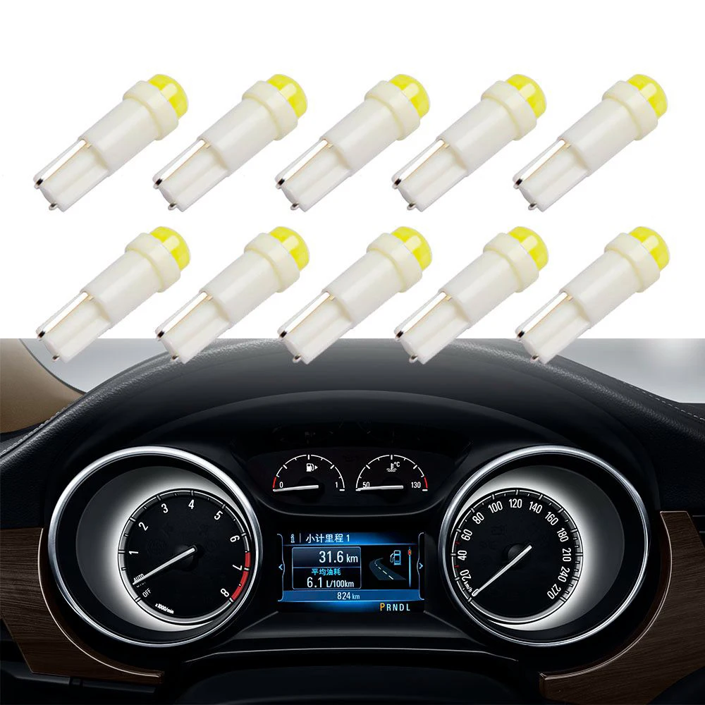 Auto LED T5 17 37 73 74 W2 X 4.6d COB 1 SMD DC 12V Car dashboard warning indicator lights Instrument Cluster lights signal lamp