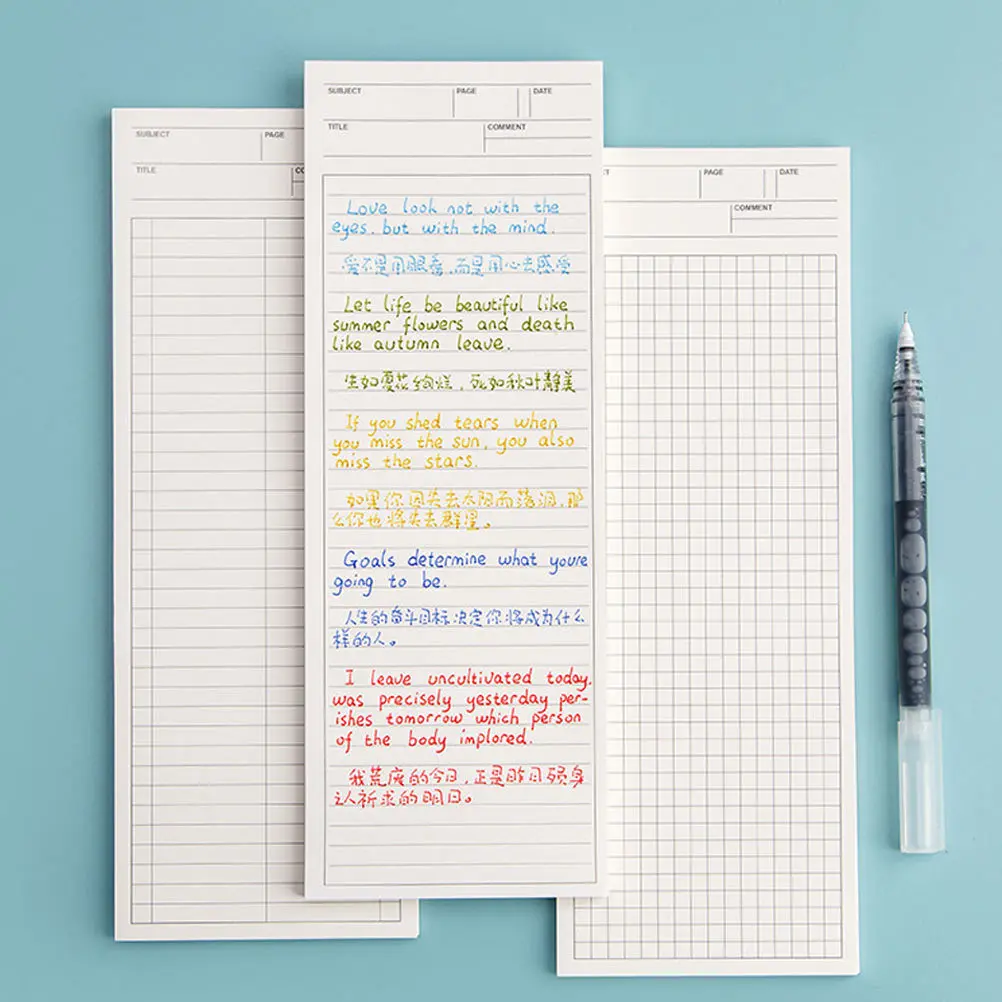 

3pcs Super Long Mini Writing Notepad Students Schedule Planning Book Time Management Compact Study Notepads Multi-Purpose Agenda