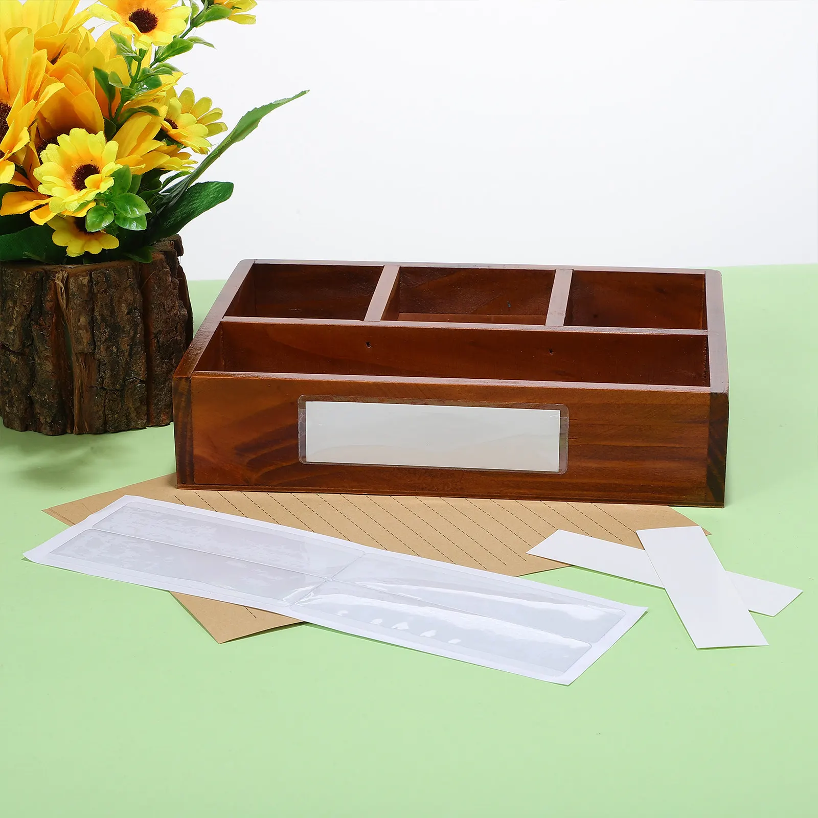 

1Set Self-Adhesive Clear Label Holders with Paper Refills for Office Storage Bins File Cabinets Classroom Organization Adhesive