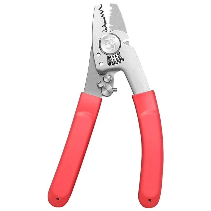 Reliable-FTTH Optical Fiber Stripping Tool K7 Stainless Steel Fiber Stripper 7 In 1 Aramid Fiber Wire Cutter Plier,FTTH Optical