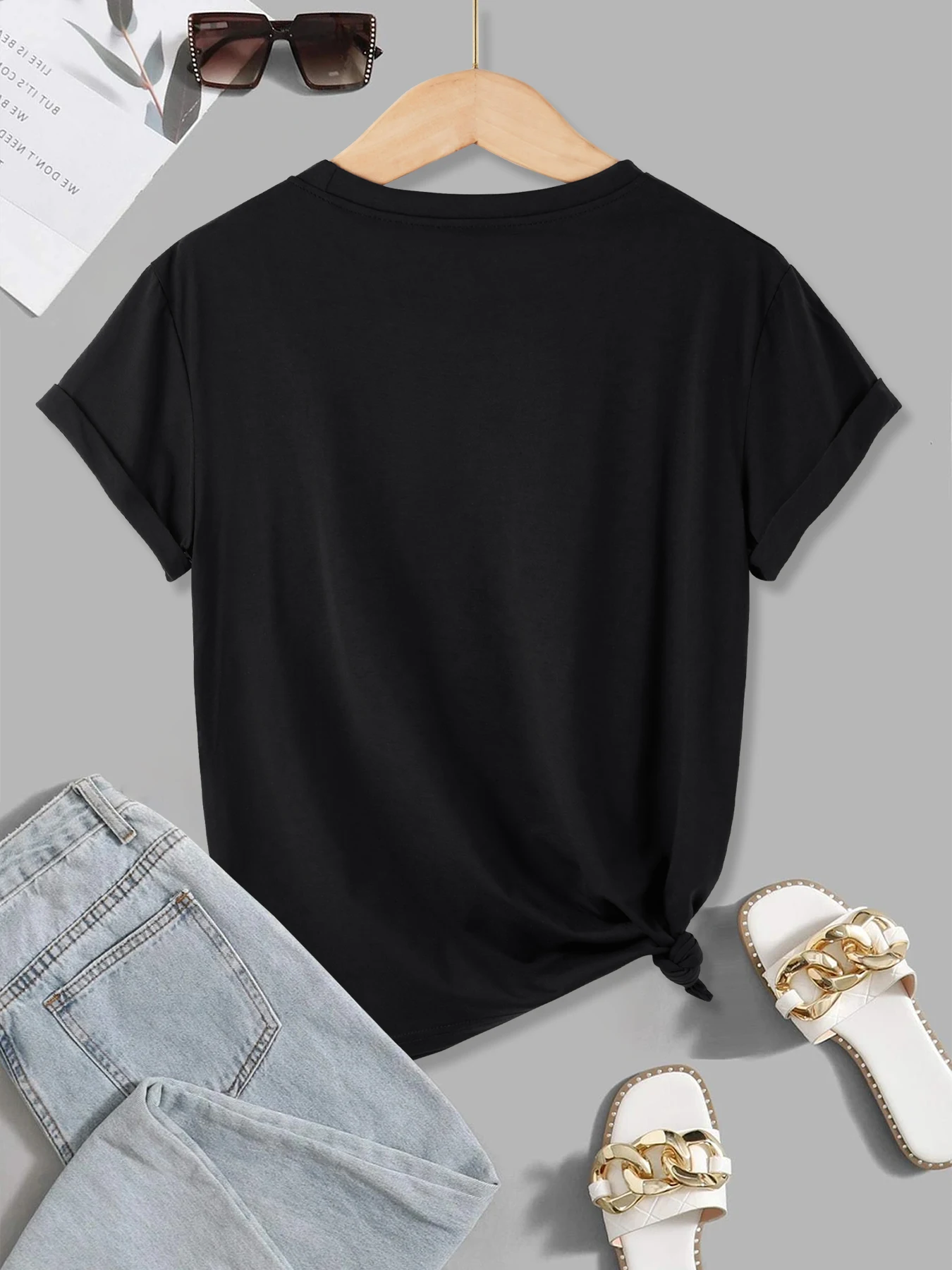 Custom T-Shirts Womens Summer I Love My Cat DIY Your Pet's Photo Casual Soft Loose O-Neck Short Sleeve Tops Memorial Clothes