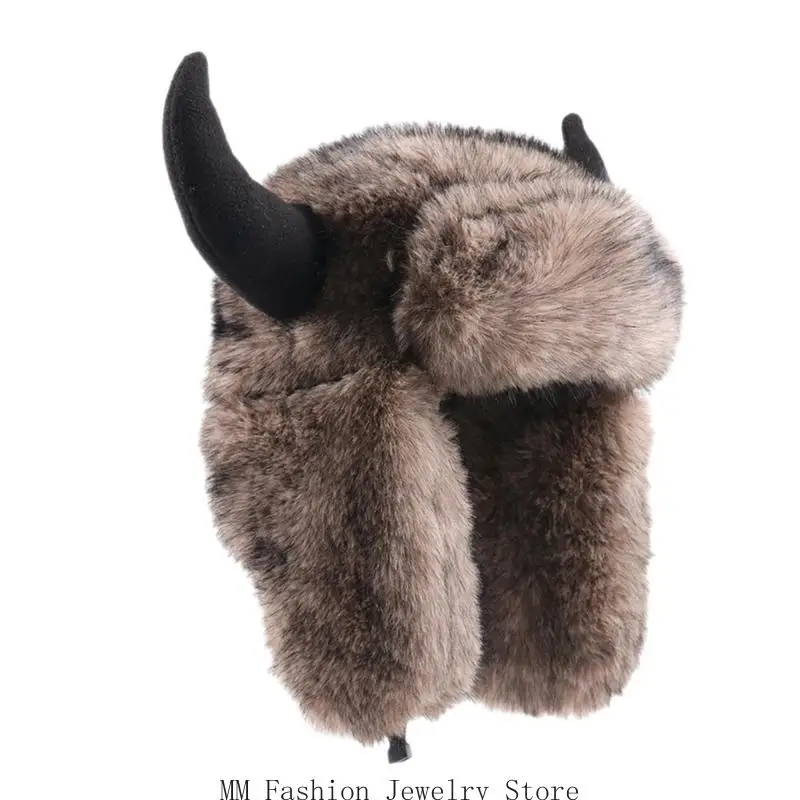 Comfortable Fleece Lined Cold Weather Hat Windproof Ear Protections For Outdoor Activities D0UB