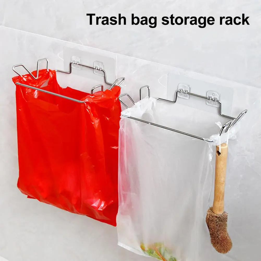 1/2/3Pcs Adhesive Garbage Bag Hook Three-Layer Composite Wall-mounted Garbage Bag Holder Stainless Steel Ear Garbage Rack