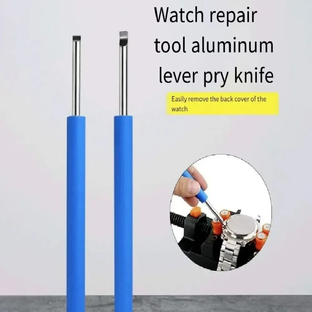 Aluminum rod Watch Open Tool Rubber handle Blue Hand Remover Pry Tool Professional Battery Replacement