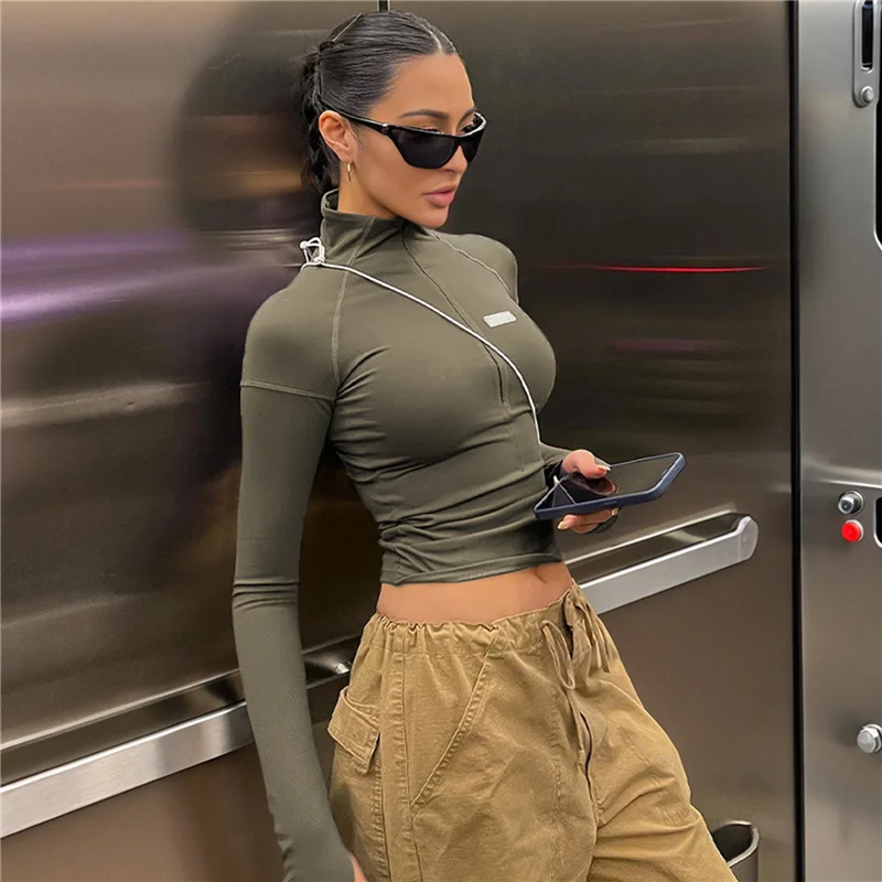 ABMW-سترات رياضية نسائية، سترات يوجا مع سحابات، قمصان رياضية قصيرة نحيفة