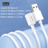 1pc Magnetic Wire Charger For Xiaomi Mi Band 8 / 8 Active / 8 Pro USB Fast Charging Cable For Redmi Watch 2 / 3 Lite / 3 Active