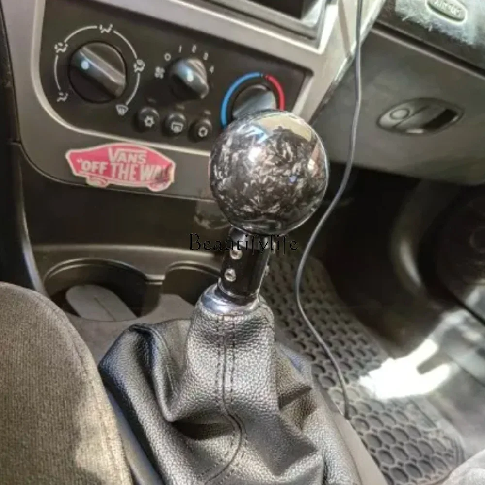 Car modified carbon fiber gear head, oval spherical gear shift rod wave stick head, irregular lines