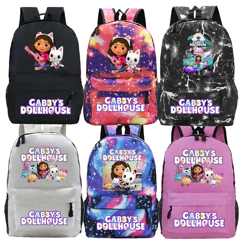 

Cartoon Gabby Dollhouse Backpack Boys Girls Children Students Back to School Mochila Book Bags Teens shoulder Rusksack