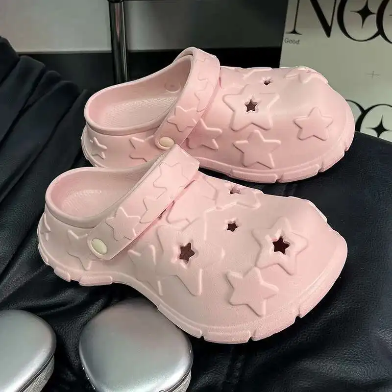 Ant Love Spring/Summer New Product Simple and Trendy Starry Sky Women's Style Comfortable Thick Bottom Hole Shoes with Casual