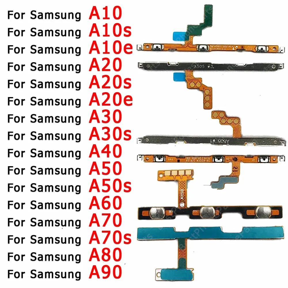 For Samsung Galaxy A10s A20s A30s A50s A70s A10e A20e A10 A20 A30 A40 A50 A70 A80 A90 Volume Power On Off Flex Cable Spare Parts