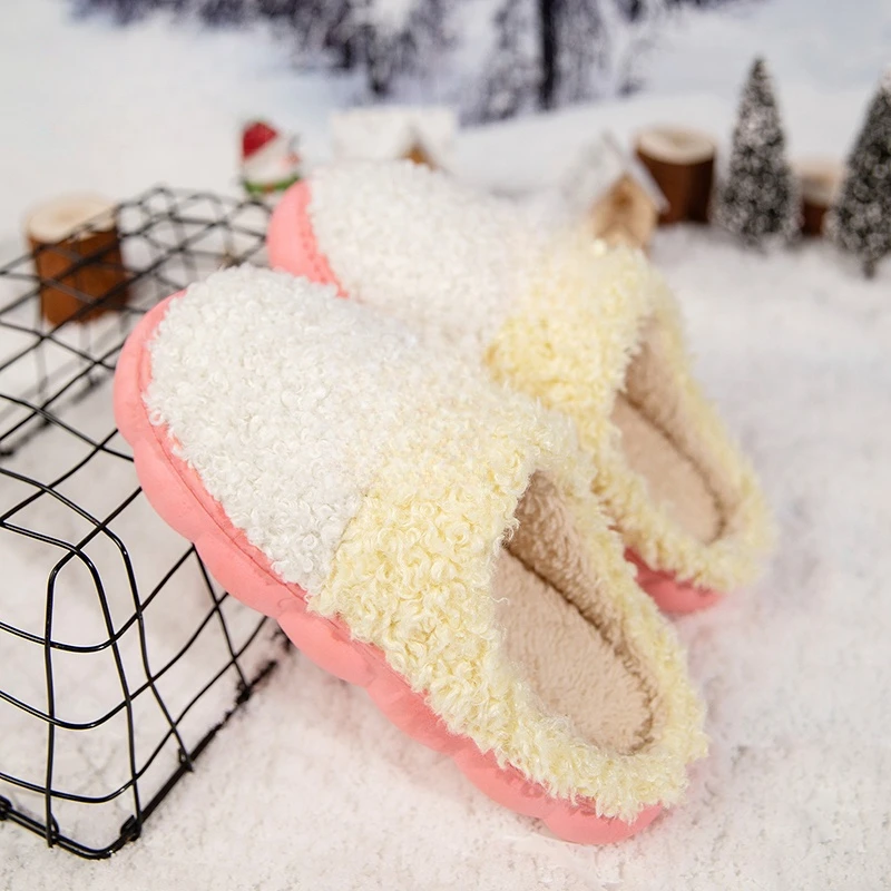 2024 Winter Shoes For Women Fur Slippers House Couples Men Fluffy Slides Autumn Warm Plush Slipper Bedroom Ladies Cotton Shoes