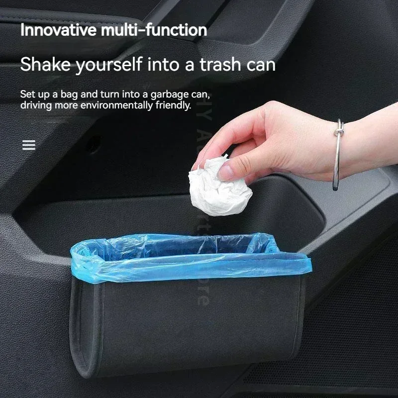 For MG ZS EV MG6 EZS HS EHS 2019 2020 Roewe RX5 i6 i5 RX3 RX8 ERX5Car by leather and suede storage box Car garbage storage bag