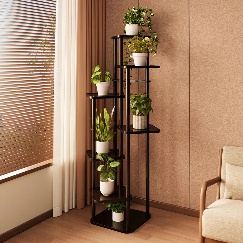 Solid Wood Flower Stand Indoor Plant Shelf Multi-Tier Balcony Organizer Modern Plant Holder Display Rack Luxury Flower Pot Shelf