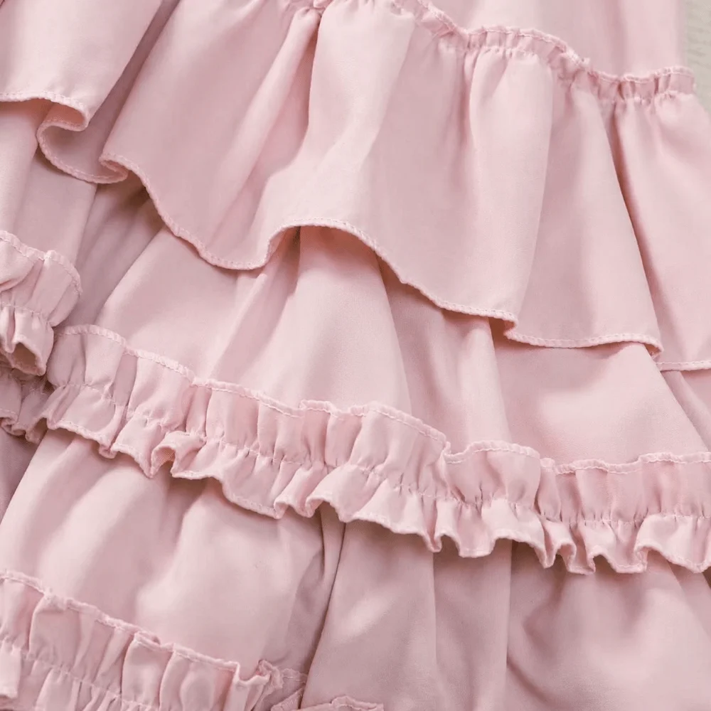Eleganter Hochtaillierter Plissierter Ballonrock A-Linie mit Rüschensaum Flauschiger Kuchenrock Plissiertes Design Kurzer A-Linien-Rock Cosplay – Detail 4
