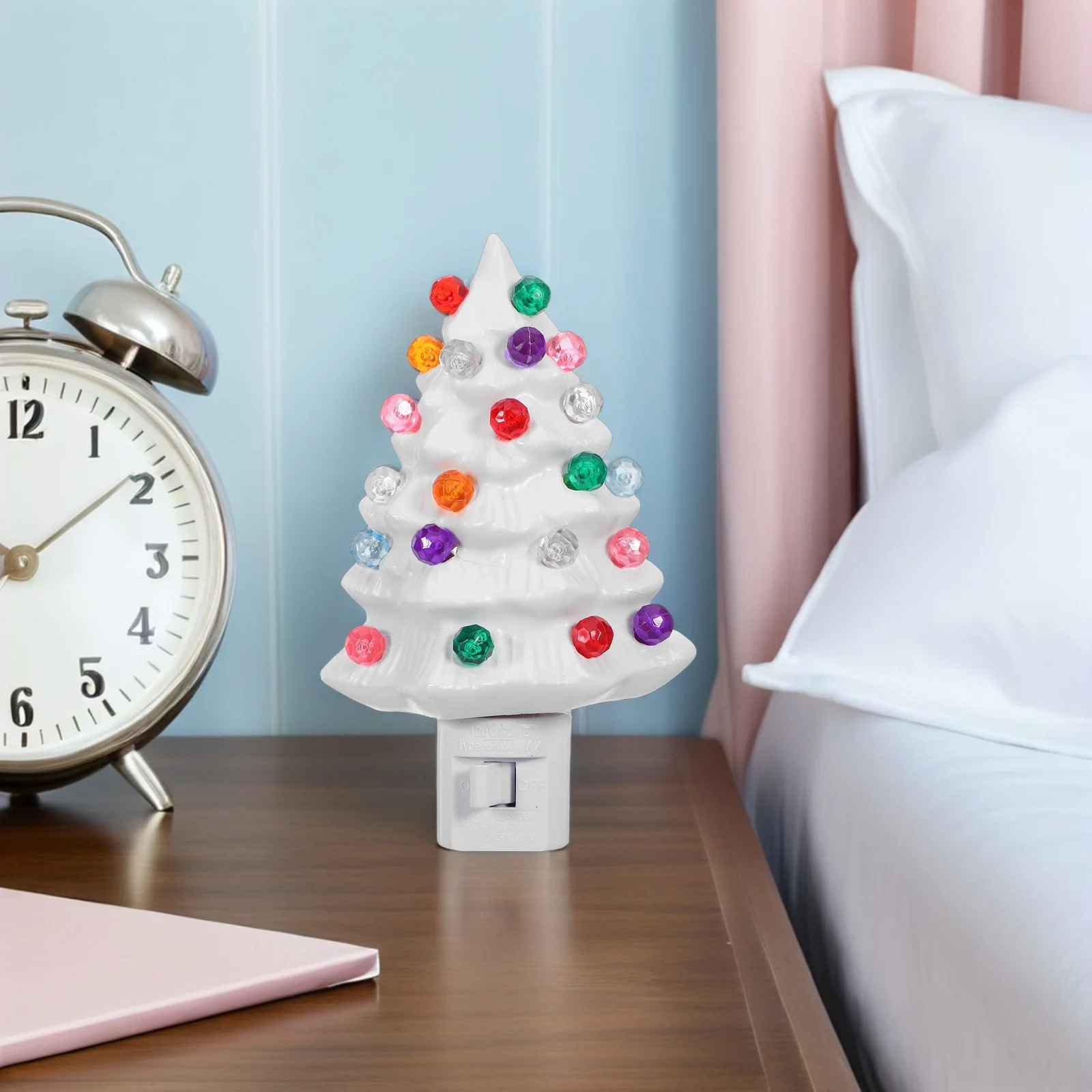 360 ° الدورية المكونات شجرة عيد الميلاد ضوء الليل الراتنج Led عطلة ديكور لينة توهج شجرة صغيرة على شكل مصباح مقاوم للماء لغرفة النوم #3