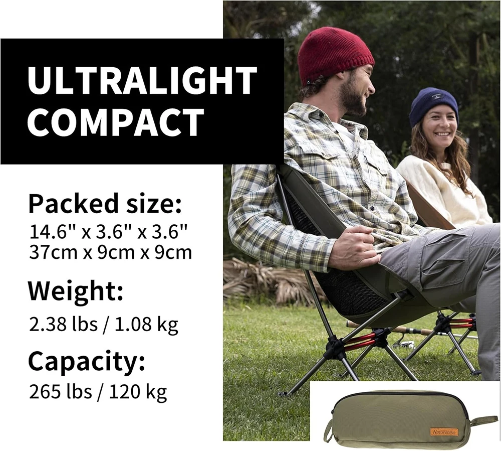 Naturehike YL02 Camping Chair Outdoor Ultralight Widen Folding Chair 600D Oxford Fabric Portable Foldable Picnic Chair Travel Beach Fishing Chair