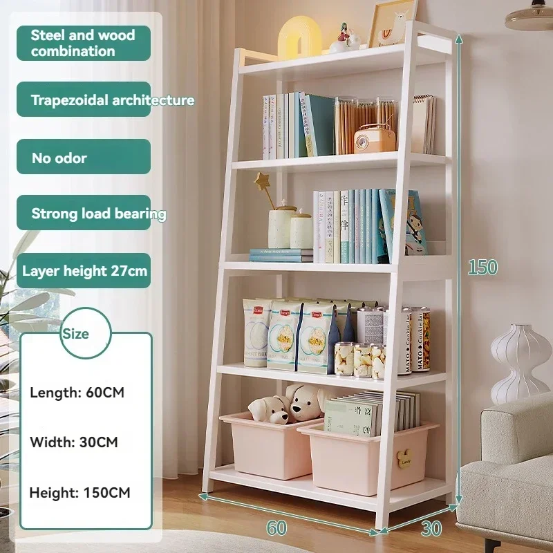 

Многоярусный кованый стеллаж для хранения в минималистичном стиле, напольный шкаф-витрина от пола до потолка, трапециевидная полка