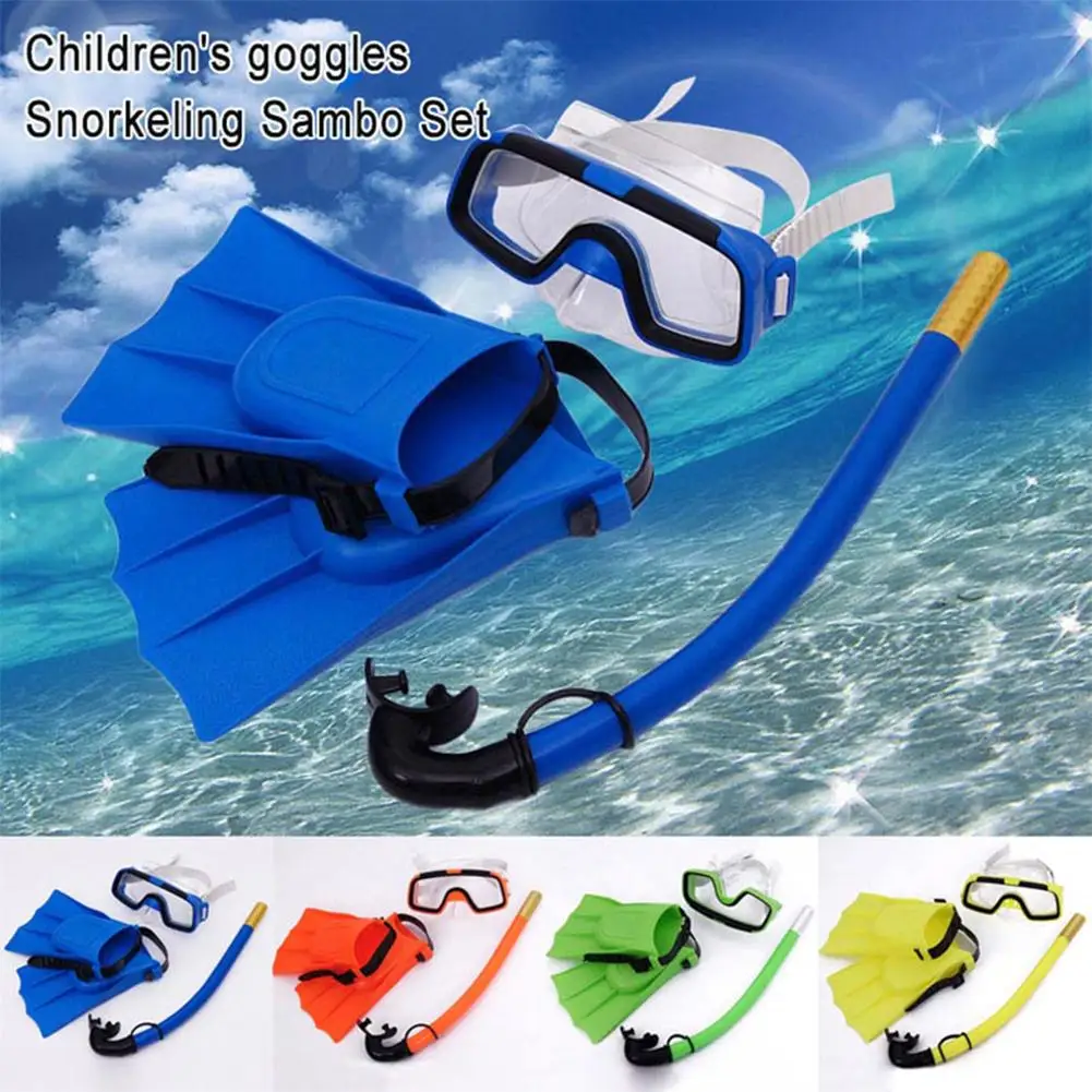 

Children Diving Mask Set Anti-Fog Swimming Goggle Masks Snorkel Fins Kit for Kids Boys Girls Snorkeling Gear Anti Fog Underwater