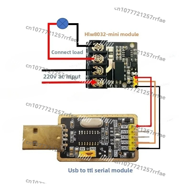 220V AC Voltage and Current Acquisition Chip Charging Pile Power Metering Module HLW8032 Serial Port